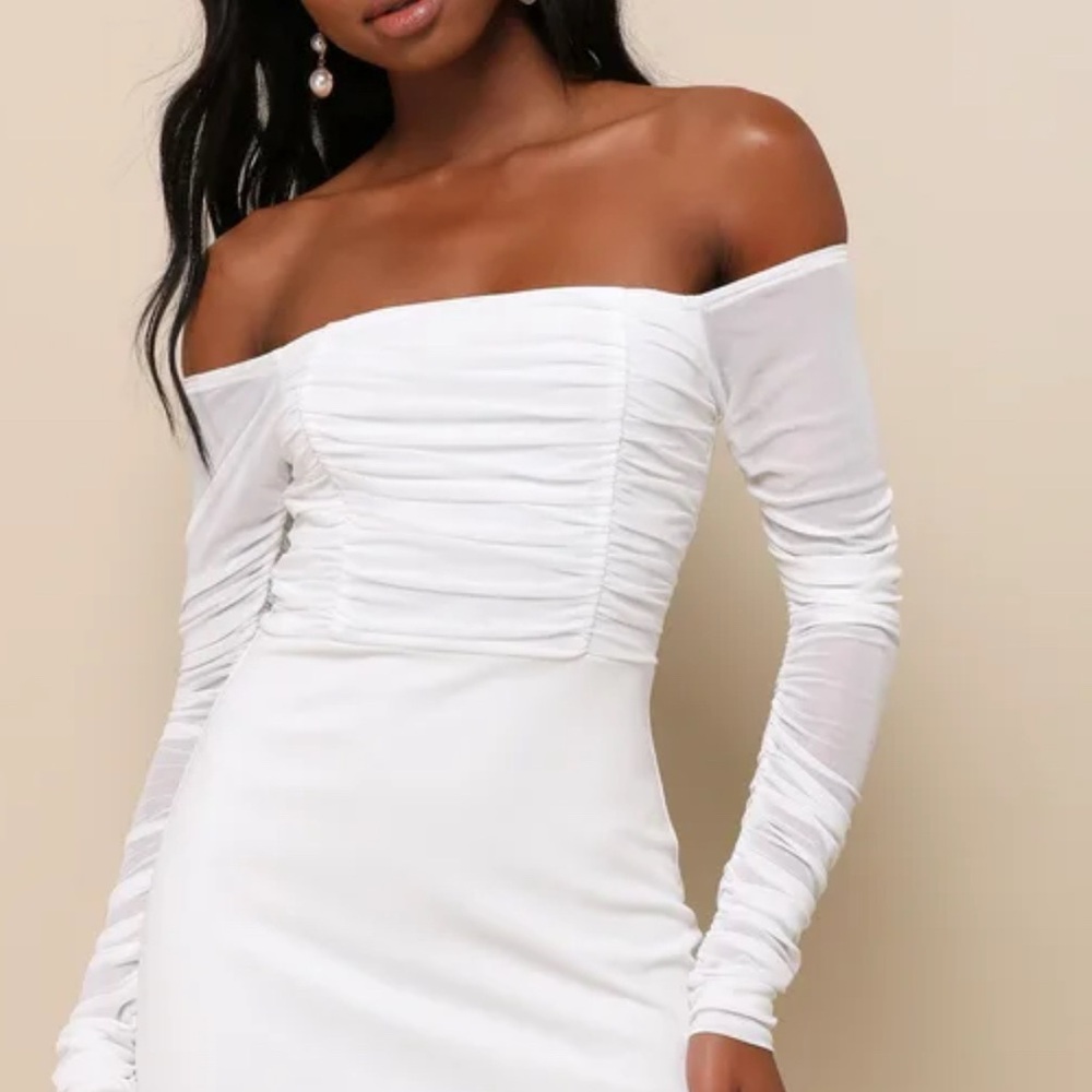 Elegant Off-Shoulder White Dress